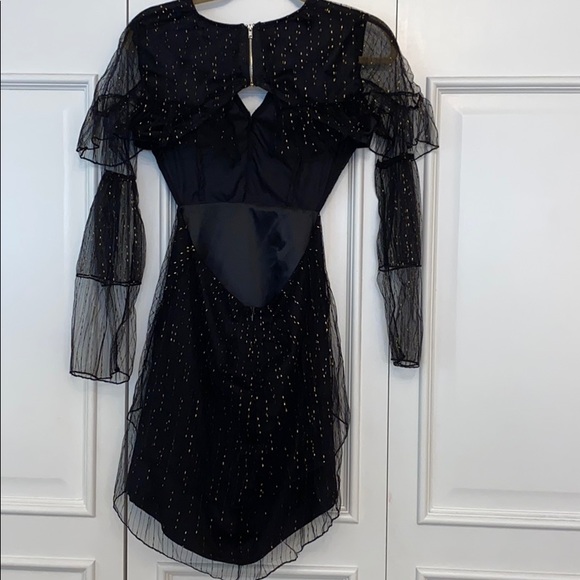 Open Back Black and Gold Dress - Picture 9 of 9